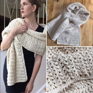 Chenille Shawl Crocheted Wrap